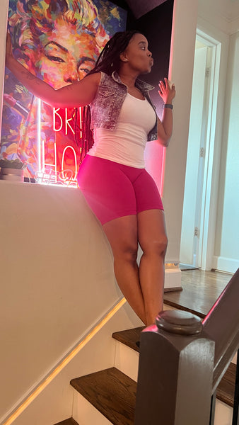Ribbed High Waist Biker Short