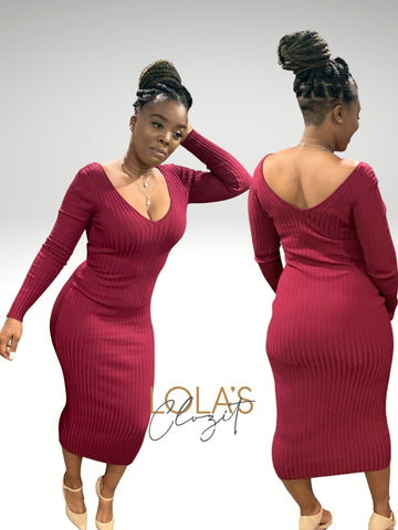 Ribbed Midi Dress