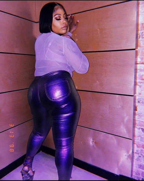 Metallic High Waisted Pants