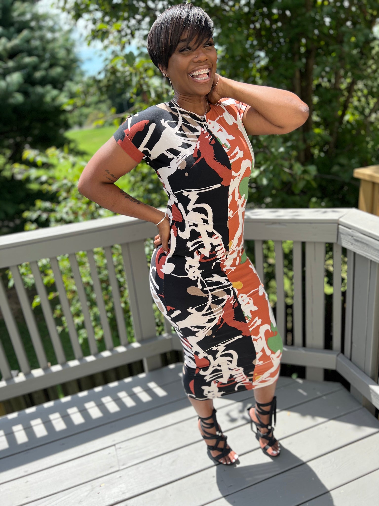 Multi-Color Midi Dress