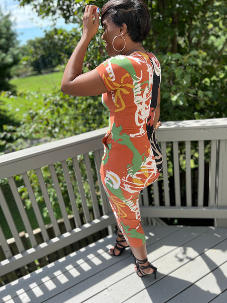Multi-Color Midi Dress