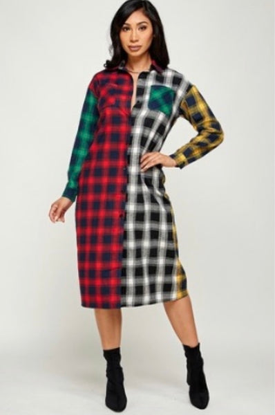 Color Blocked Duster
