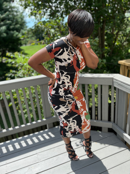 Multi-Color Midi Dress